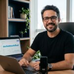 Fernando criando conteudo de video para PME em home studio caseiro — YouTube para PMEs